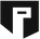 Black and white geometric logo on a white background